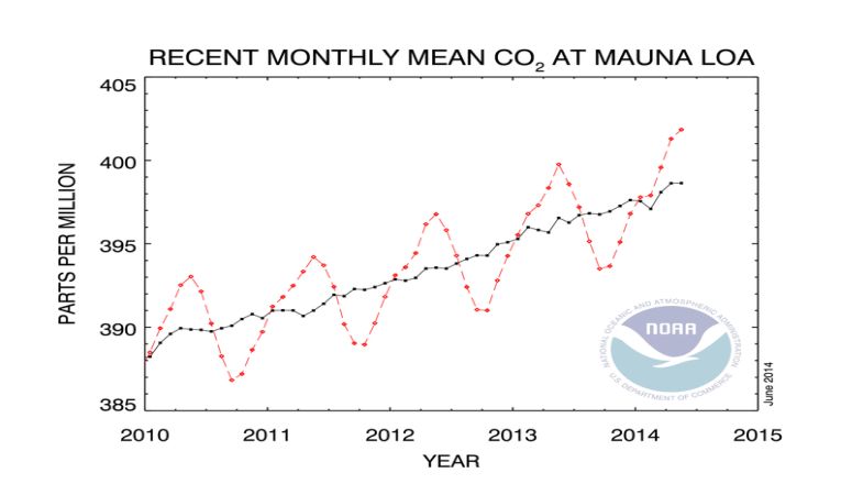 Carbon dioxide's rise and rise