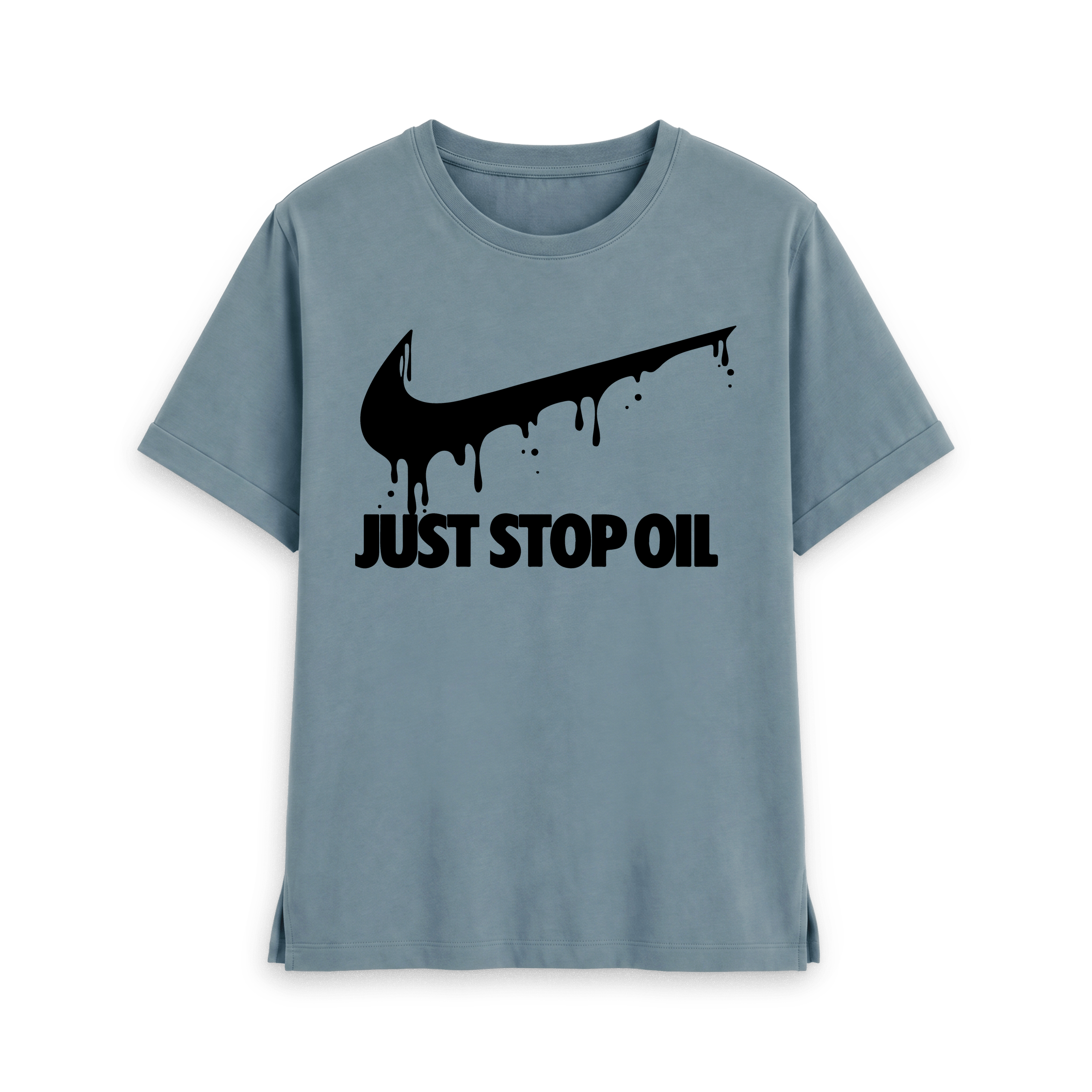 Stone Blue Printed T-shirt Front