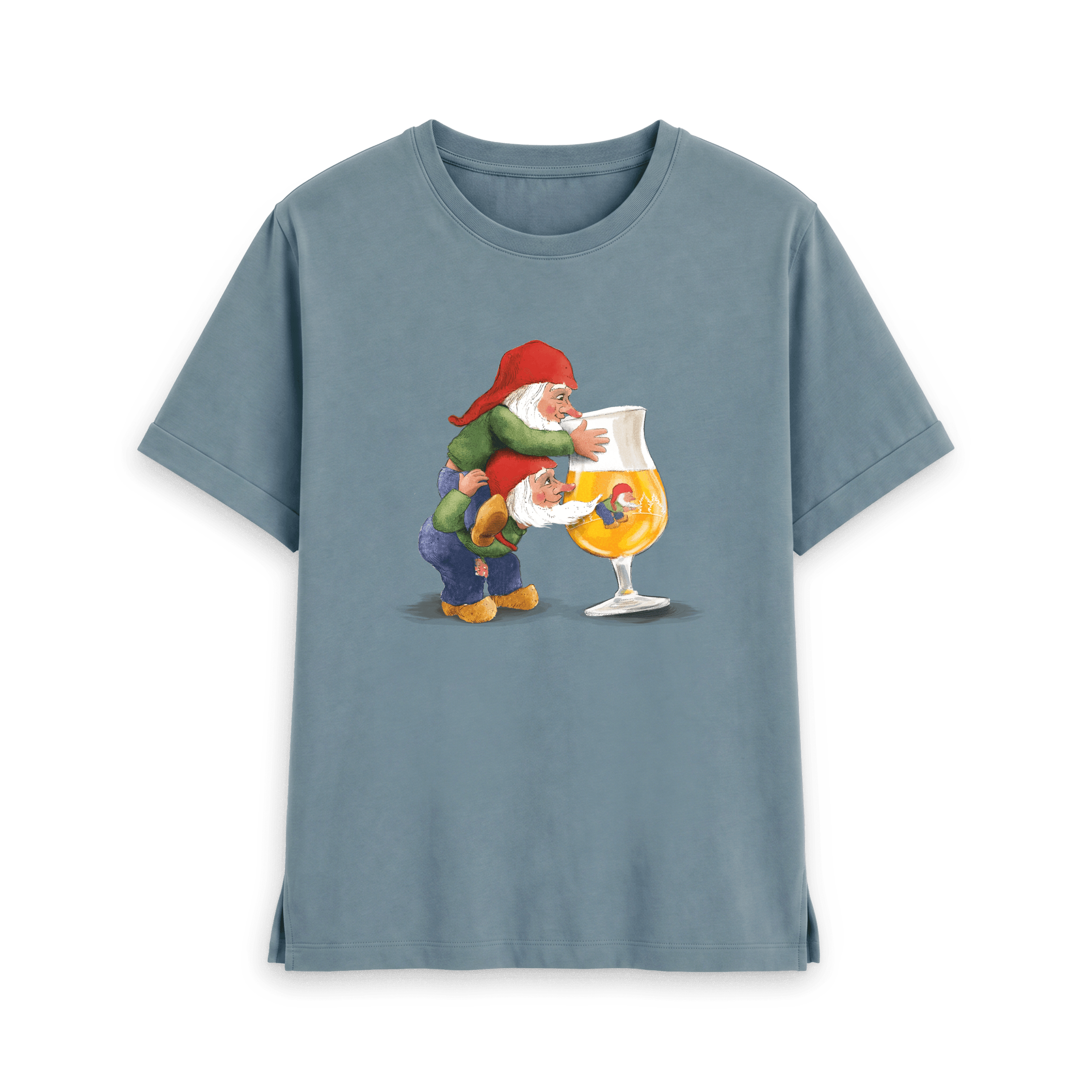 Stone Blue Printed T-shirt Front