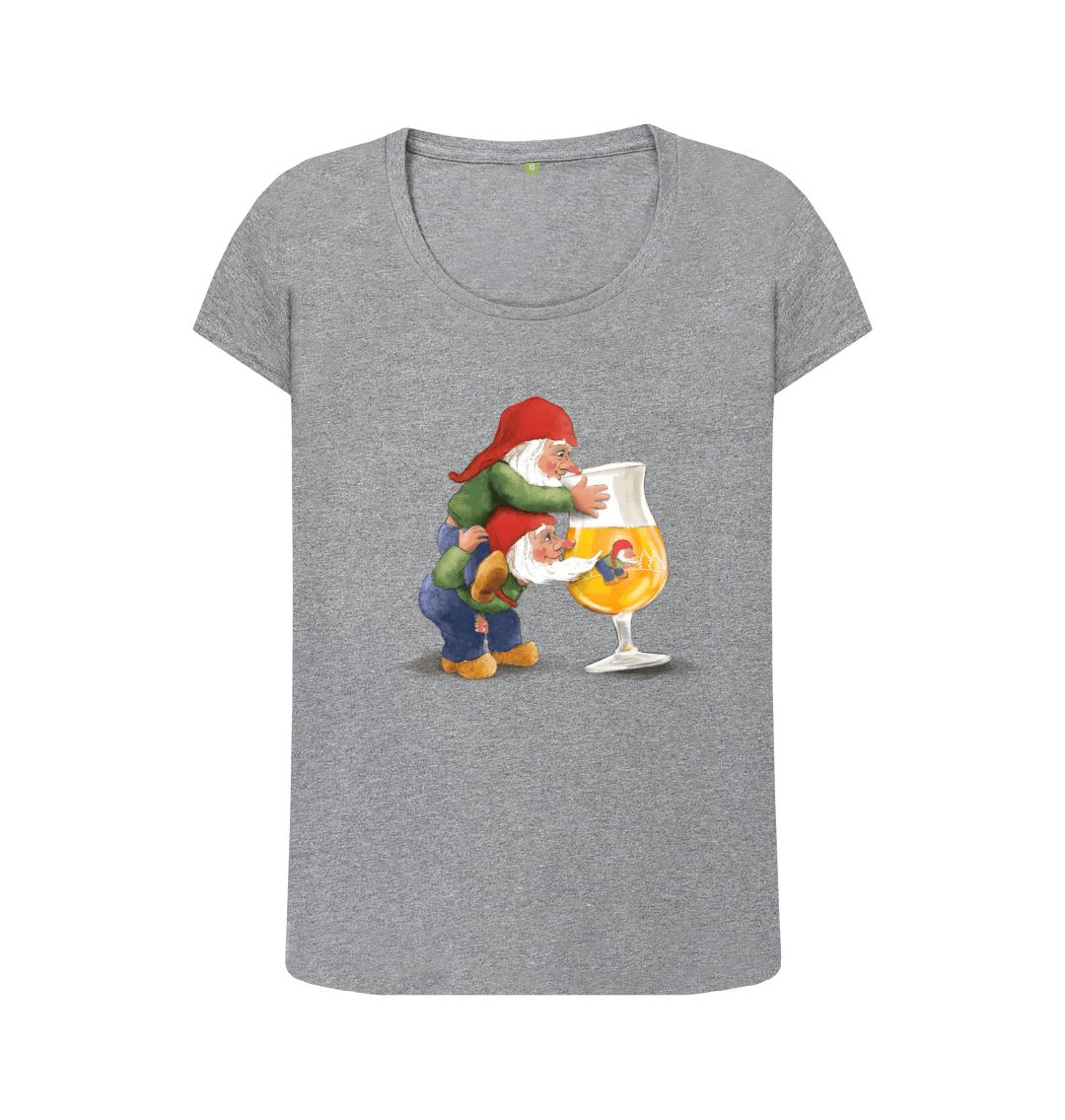 Athletic Grey Gnomes Drinking La Chouffe Women's Scoop Neck T-Shirt