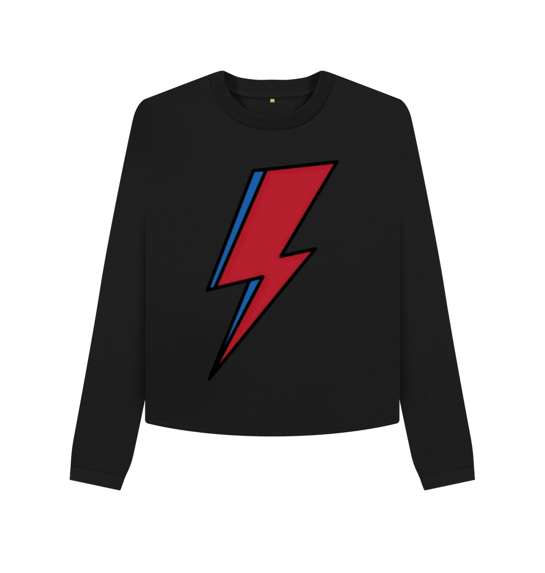 Black Printed Boxy Jumpers Front