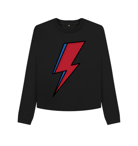 Black Printed Boxy Jumpers Front