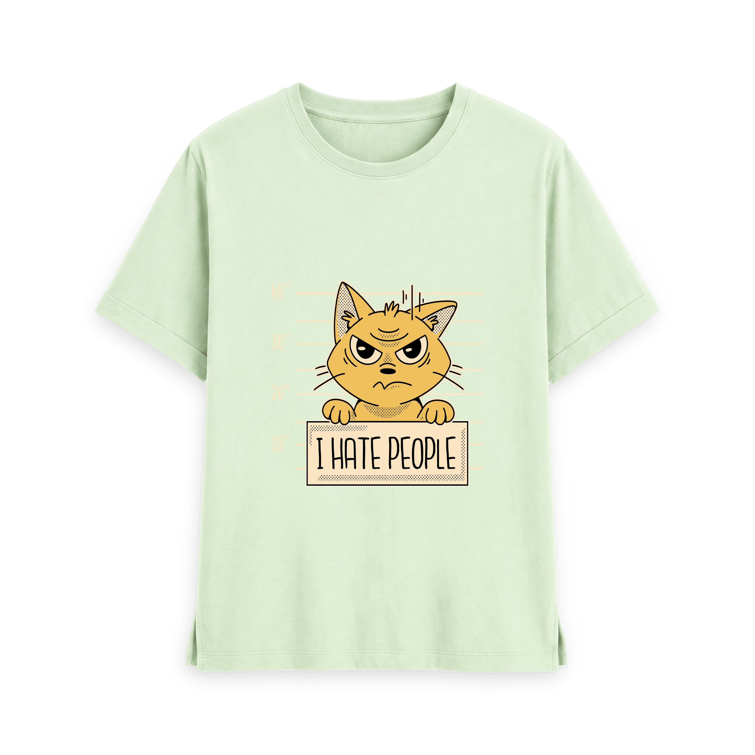 Pastel Green Printed T-shirt Front