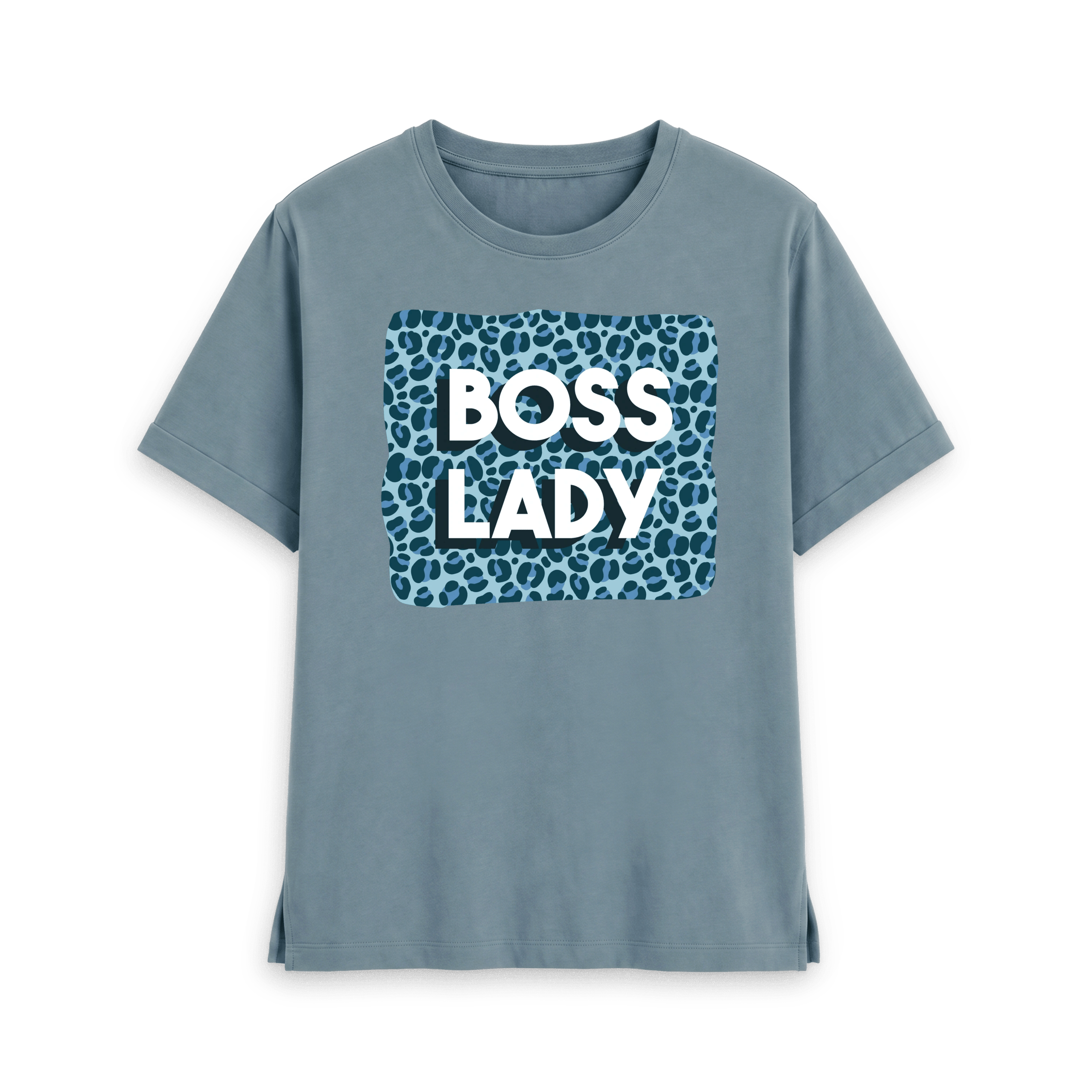 Stone Blue Printed T-shirt Front