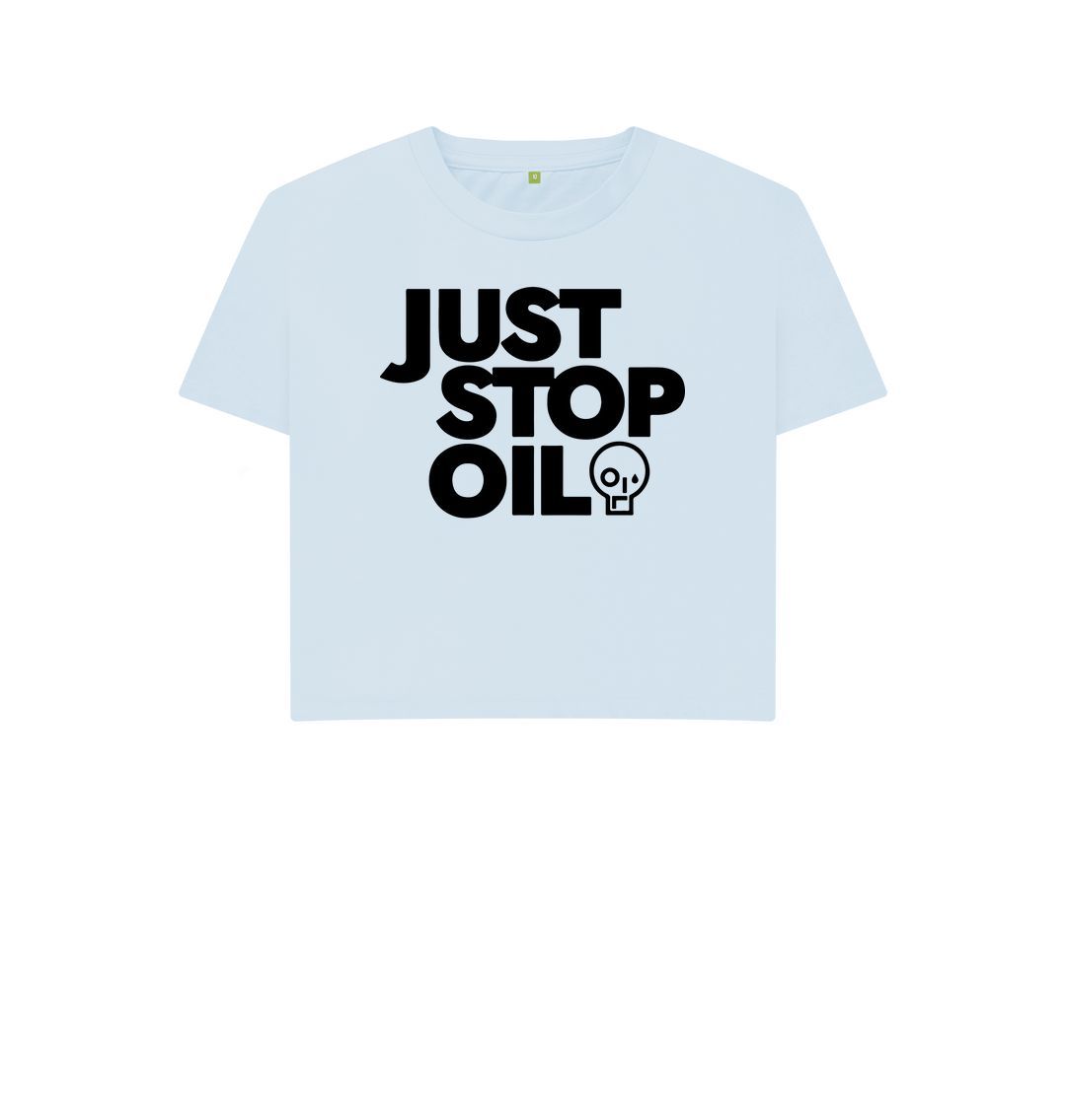 Sky Blue Just Stop Oil Women's Boxy Tee
