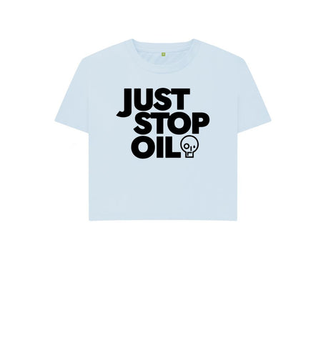 Sky Blue Just Stop Oil Women's Boxy Tee