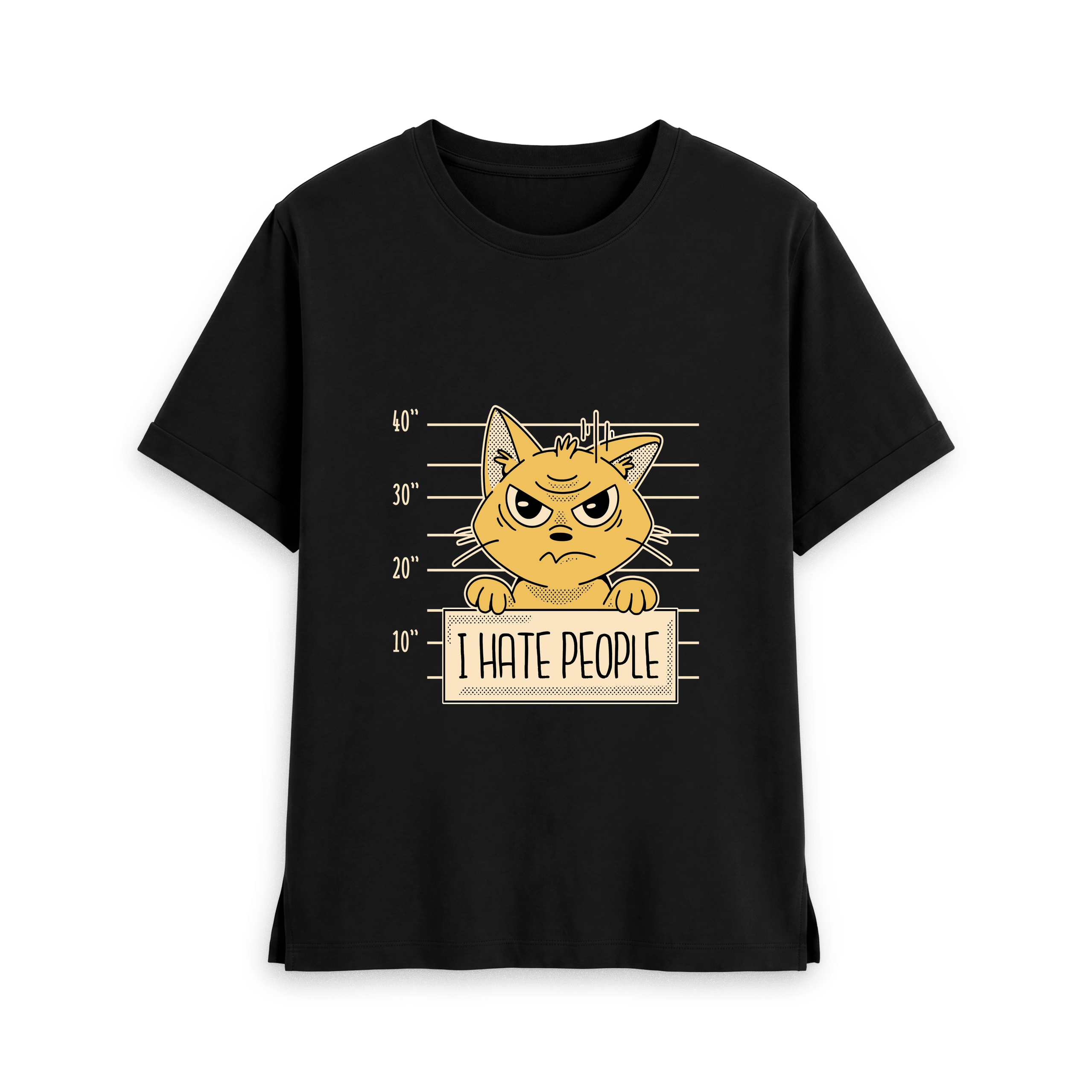 Black Printed T-shirt Front
