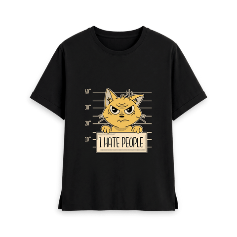 Black Printed T-shirt Front