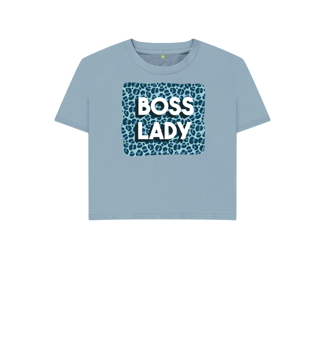 Stone Blue Printed T-shirt Front