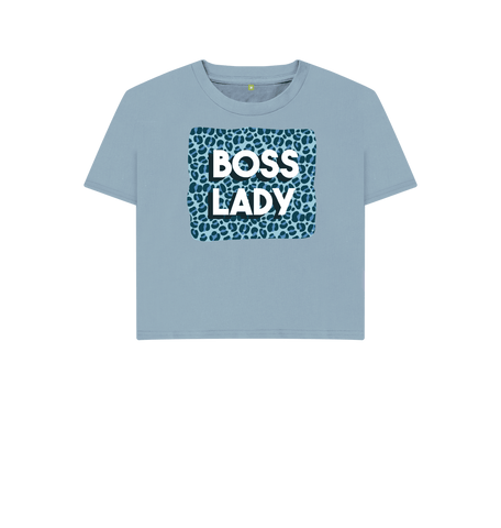 Stone Blue Printed T-shirt Front