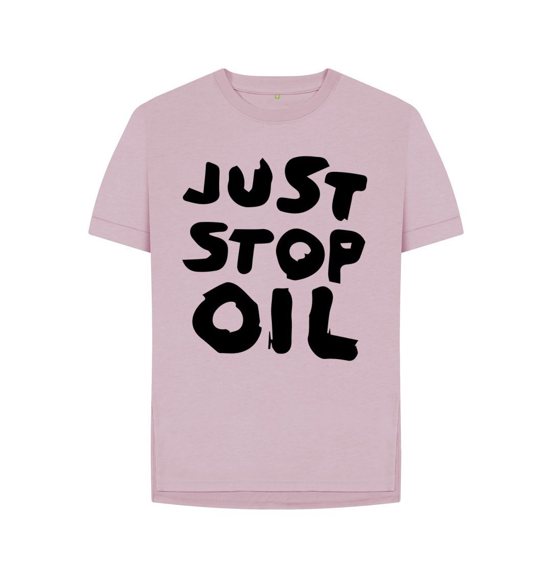 Mauve Just Stop Oil x Skull Women's Relaxed Fit Tee