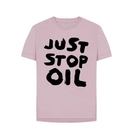 Mauve Just Stop Oil x Skull Women's Relaxed Fit Tee