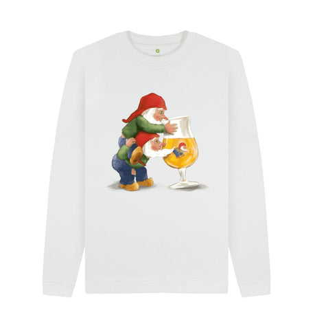 White Gnomes Drinking La Chouffe Men's Crew Neck Sweater