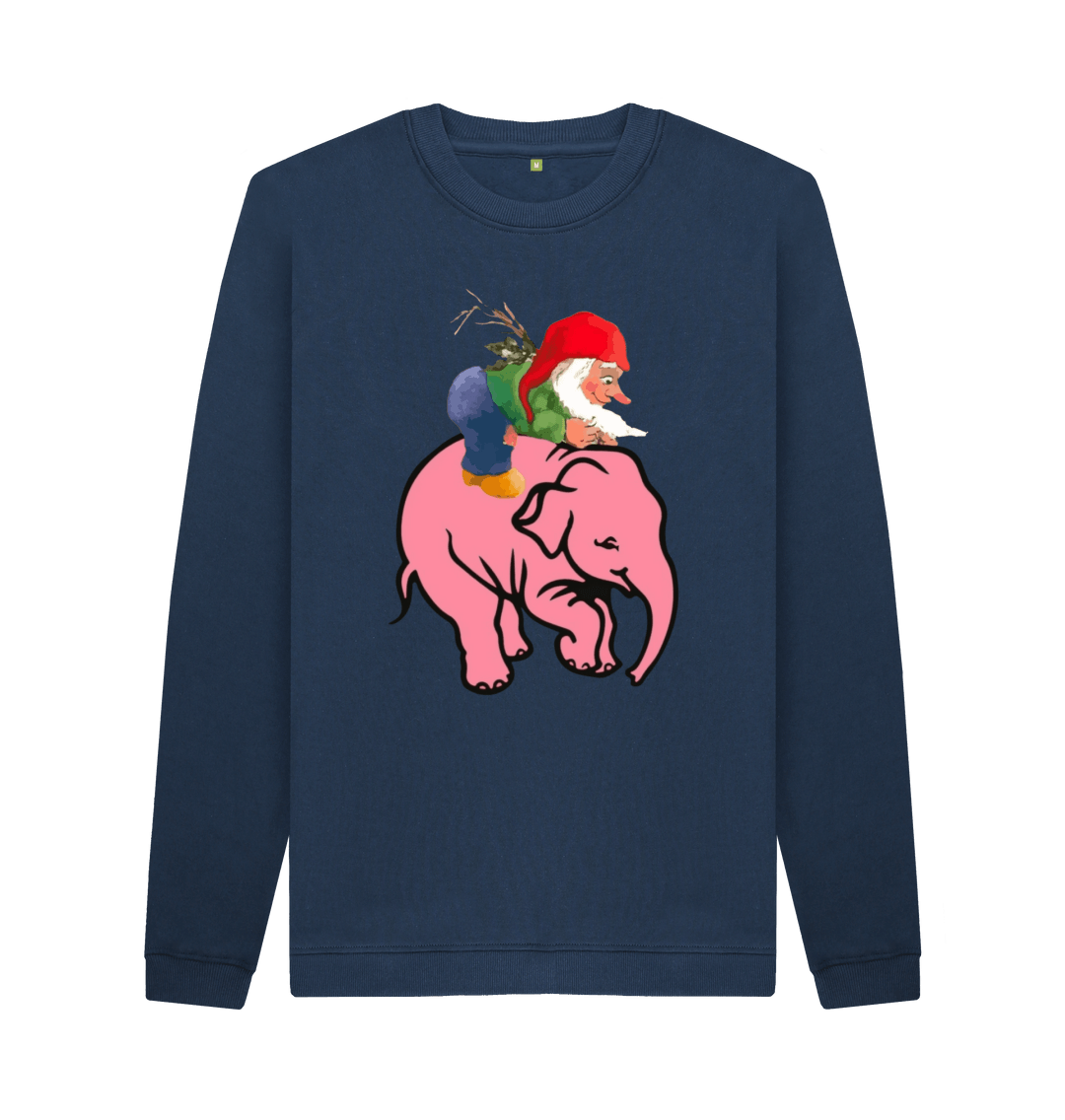 Navy Blue Printed Sweater Front