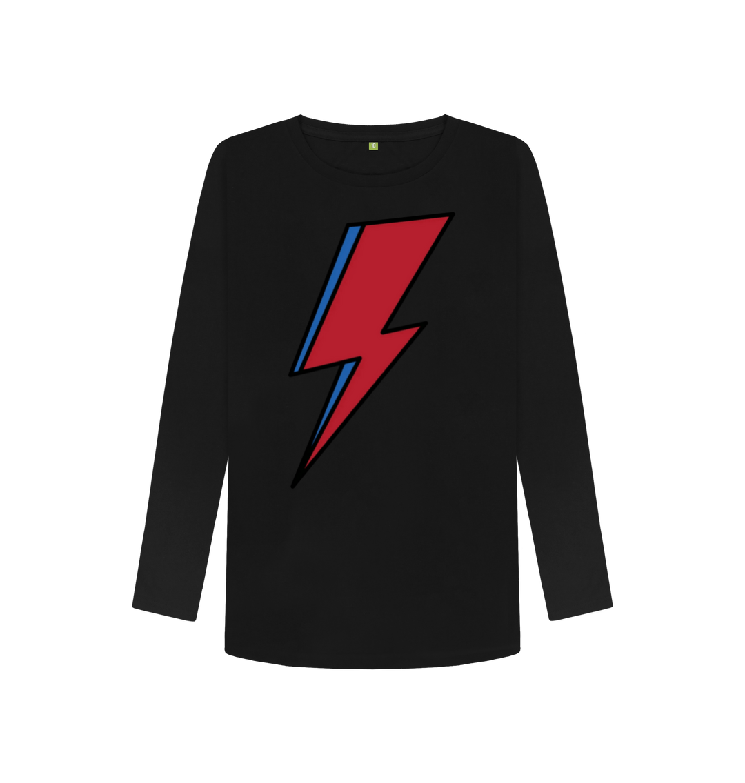 Black Printed Long Sleeve T Shirt Front