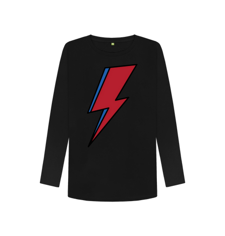 Black Printed Long Sleeve T Shirt Front