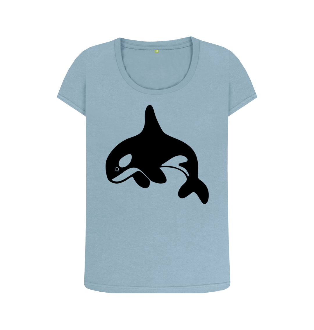 Stone Blue Printed T-shirt Front