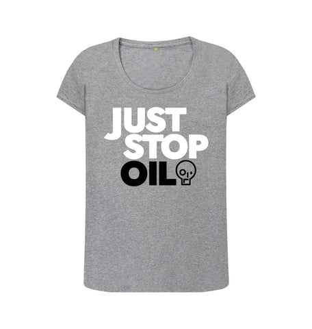 Athletic Grey Just Stop Oil Women's Scoop Neck T-shirt
