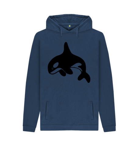 Navy Printed Hoody Front