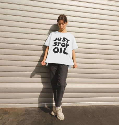 Just Stop Oil x Skull Women's Relaxed Fit Tee