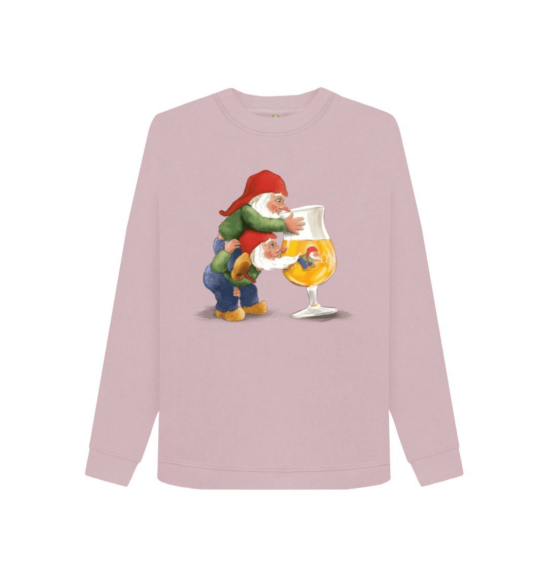 Mauve Gnomes Drinking La Chouffe Women's Crewneck Sweater