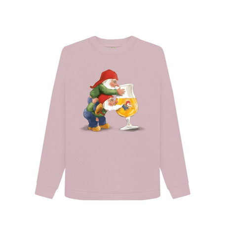 Mauve Gnomes Drinking La Chouffe Women's Crewneck Sweater