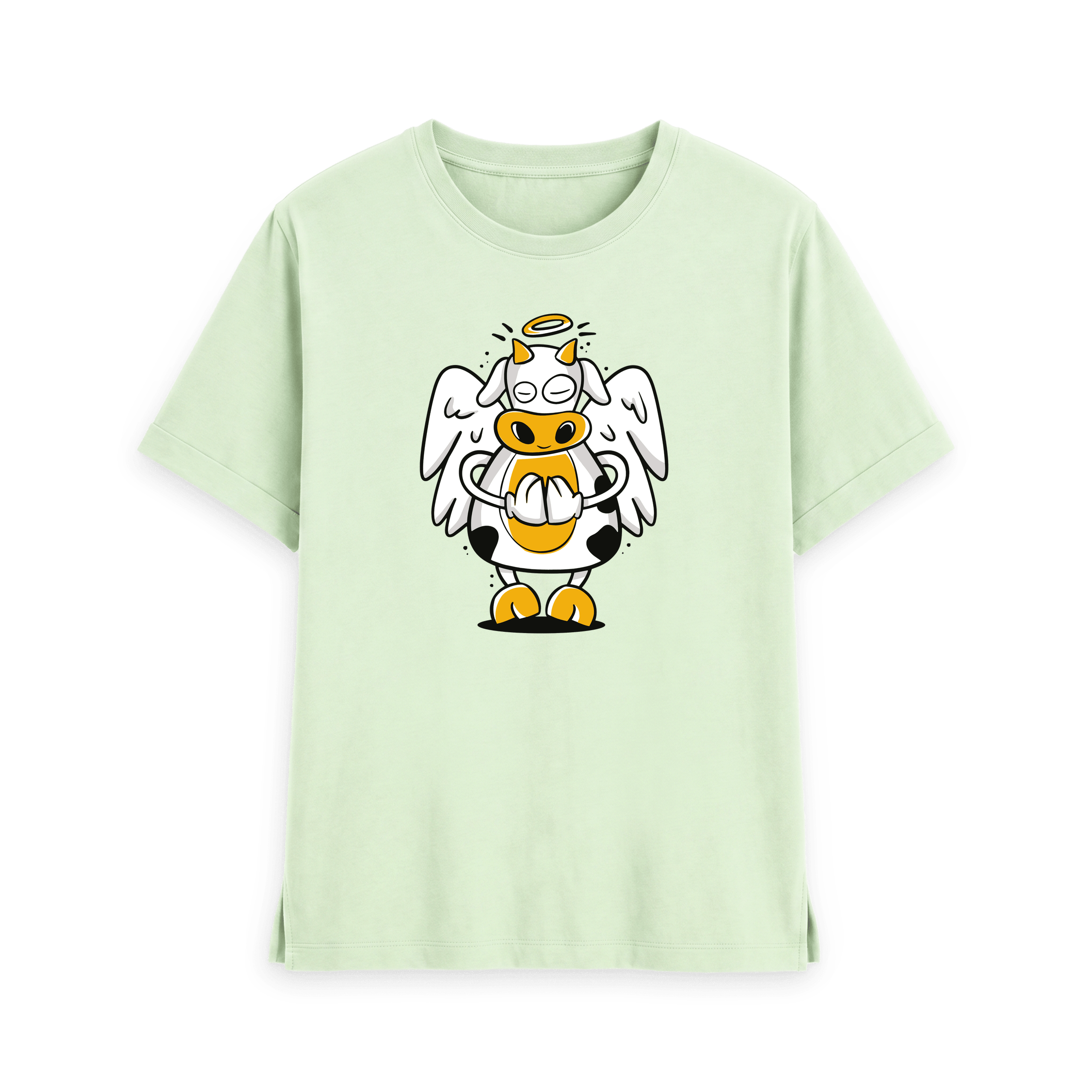 Pastel Green Printed T-shirt Front
