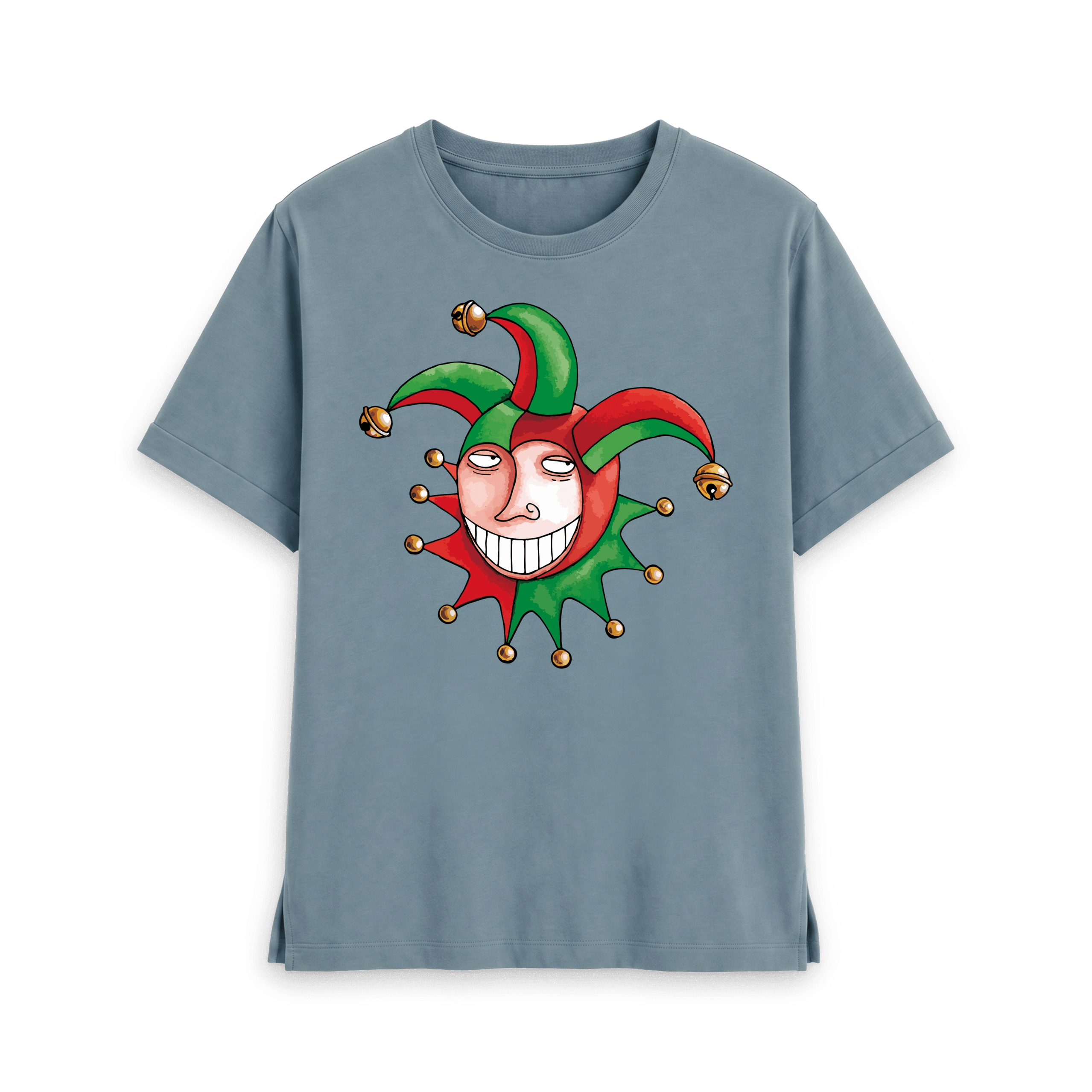 Stone Blue Printed T-shirt Front