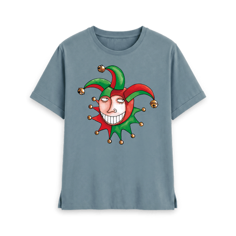 Stone Blue Printed T-shirt Front