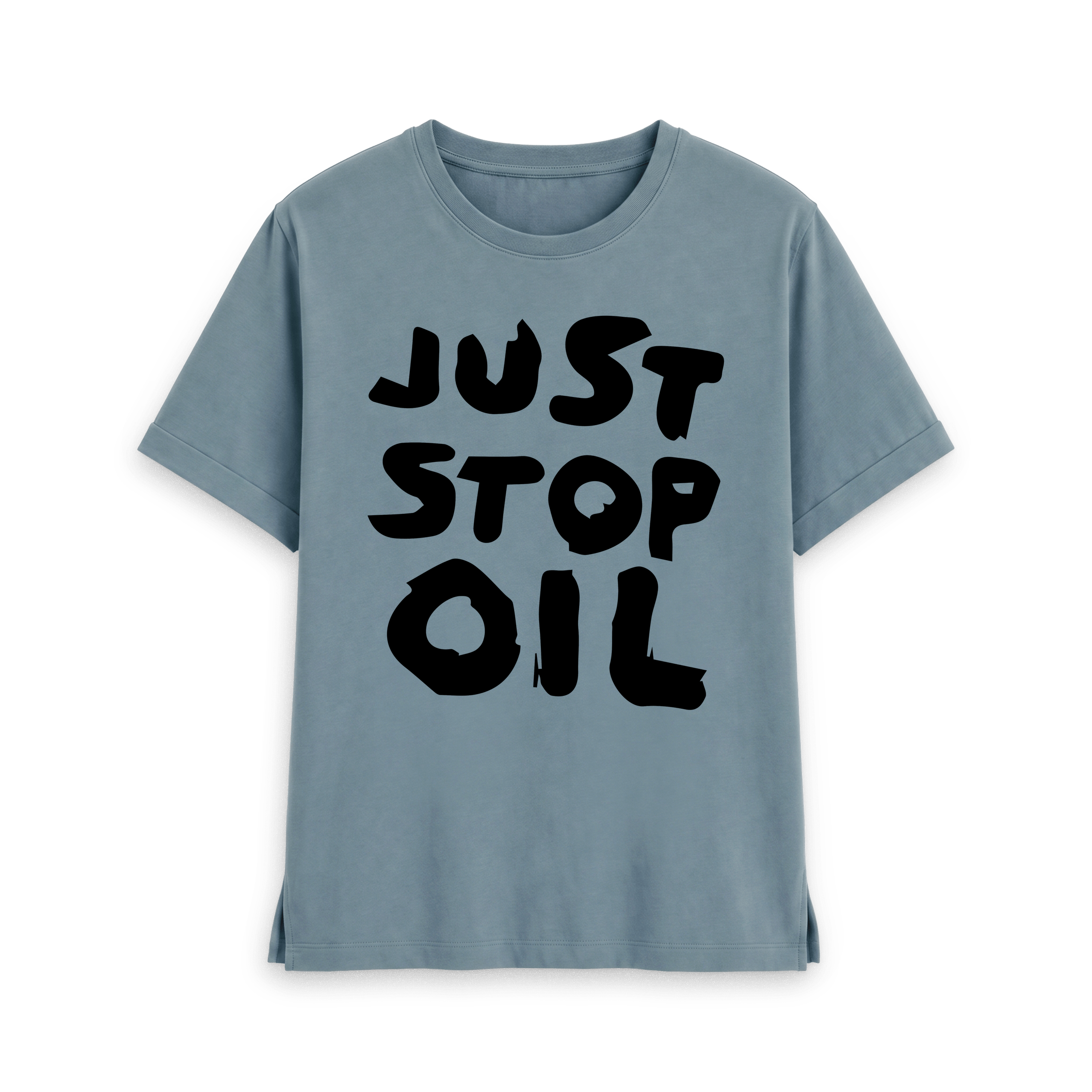 Stone Blue Printed T-shirt Front