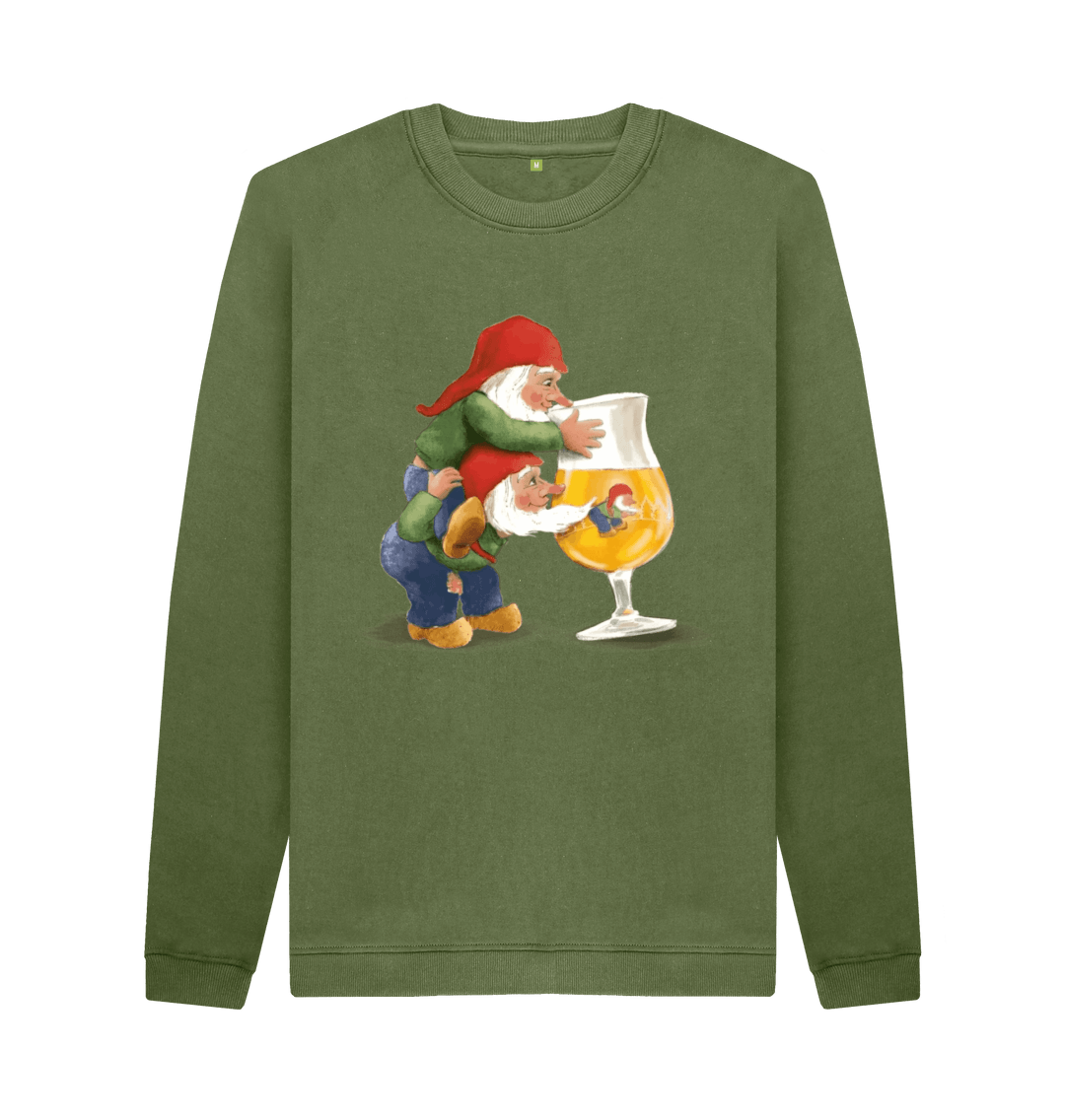 Khaki Printed Sweater Front
