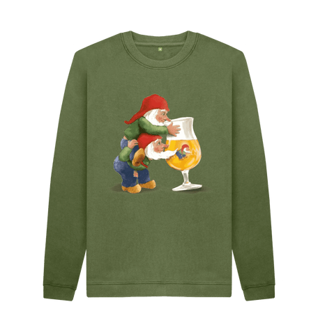 Khaki Printed Sweater Front