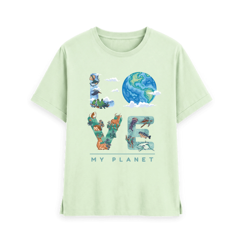Pastel Green Printed T-shirt Front