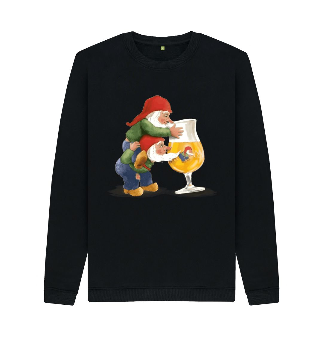 Black Gnomes Drinking La Chouffe Men's Crew Neck Sweater