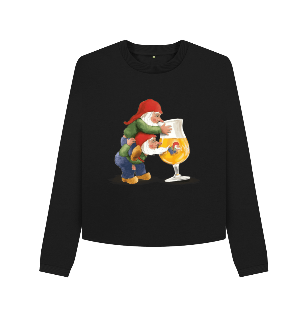 Black Printed Boxy Jumpers Front