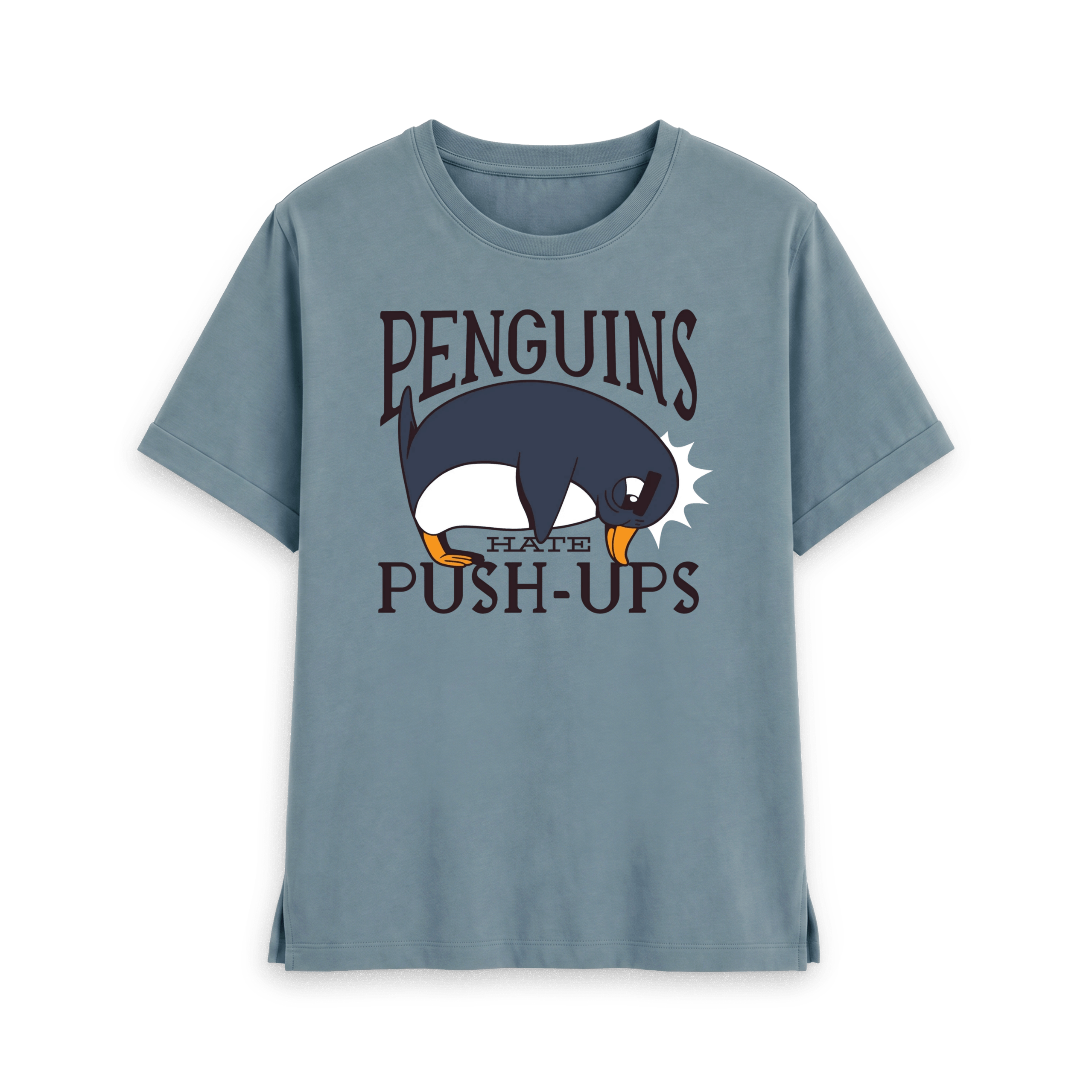 Stone Blue Printed T-shirt Front