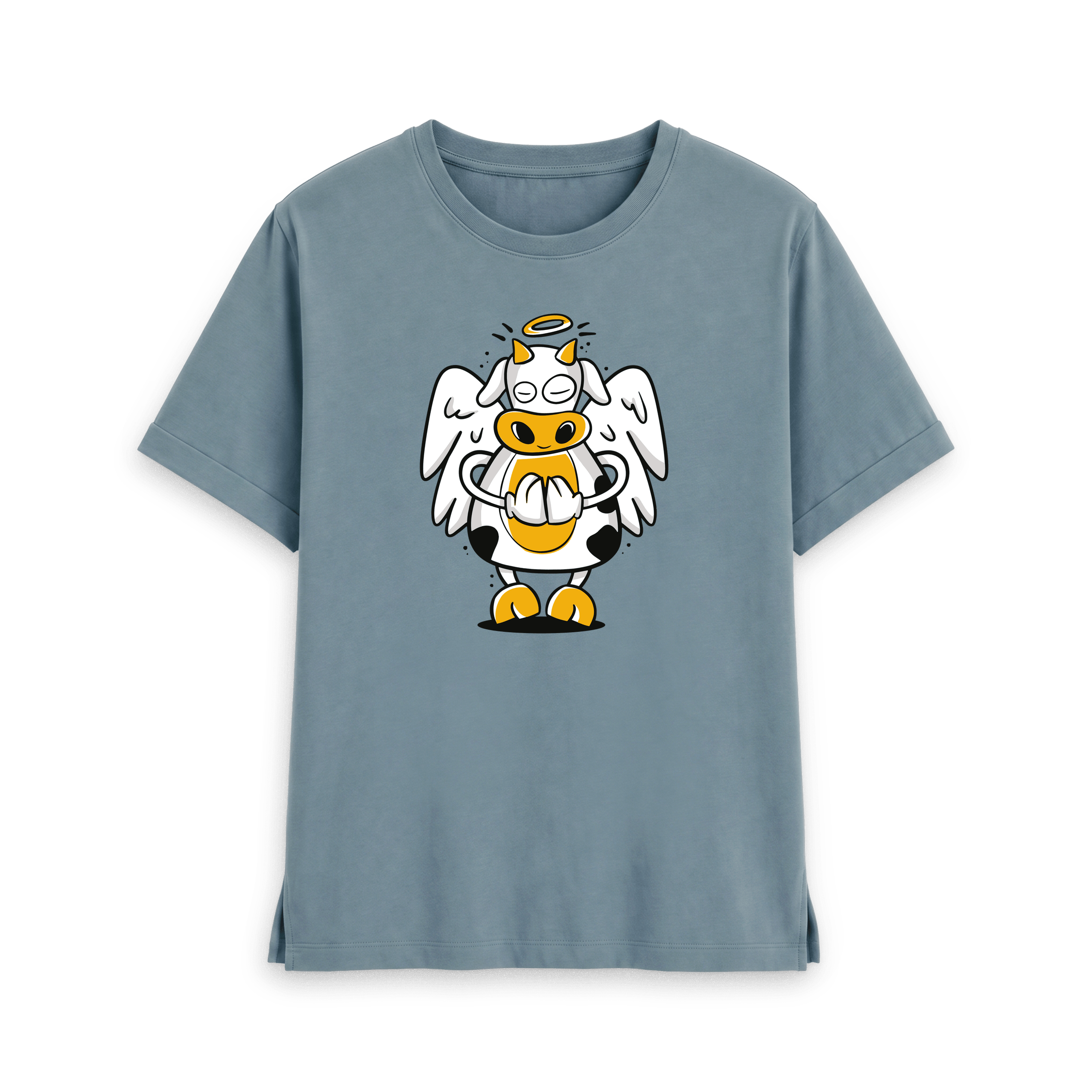 Stone Blue Printed T-shirt Front