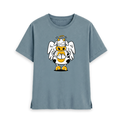 Stone Blue Printed T-shirt Front