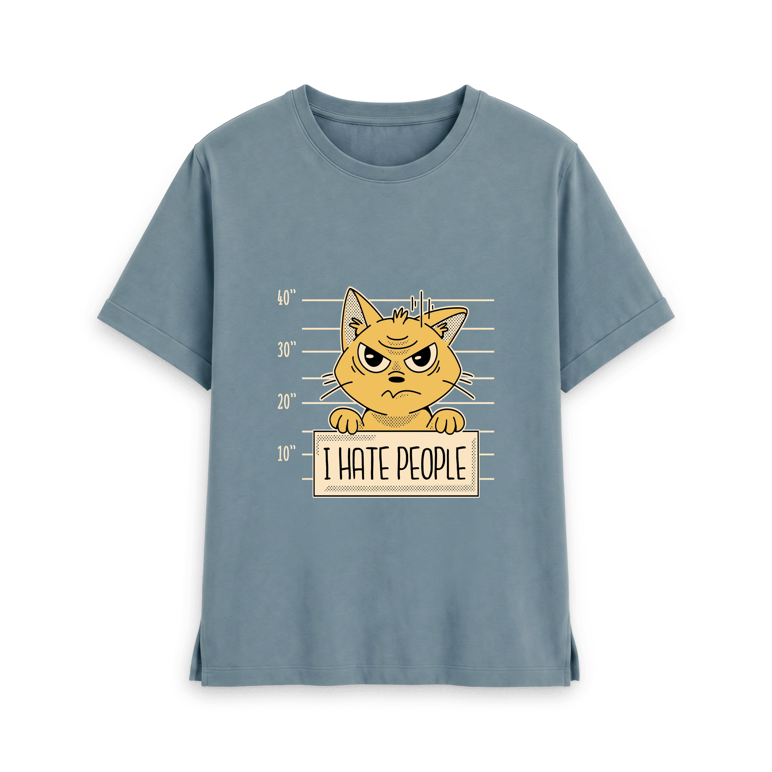 Stone Blue Printed T-shirt Front