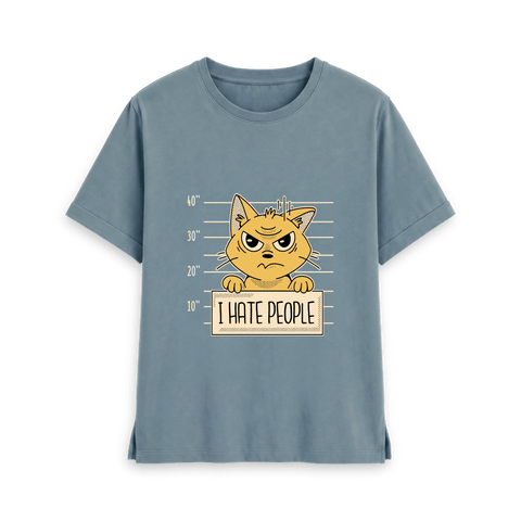 Stone Blue Printed T-shirt Front