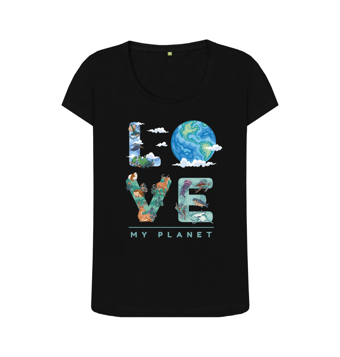 Black Printed T-shirt Front