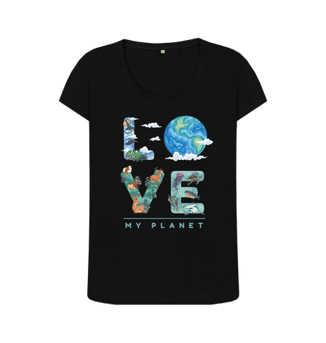 Black Printed T-shirt Front