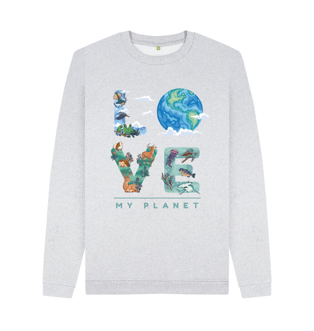 Grey Recycled Printed Sweater Front