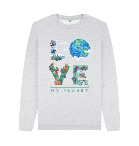 Grey Recycled Printed Sweater Front