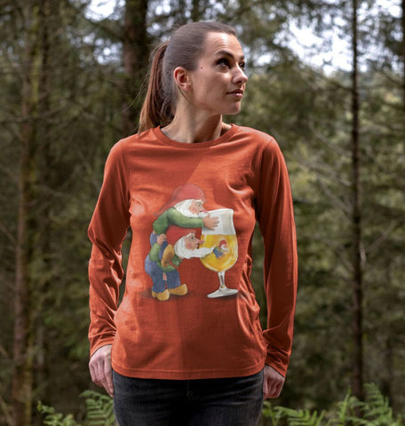 Gnomes Drinking La Chouffe Women's Long Sleeve T-Shirt