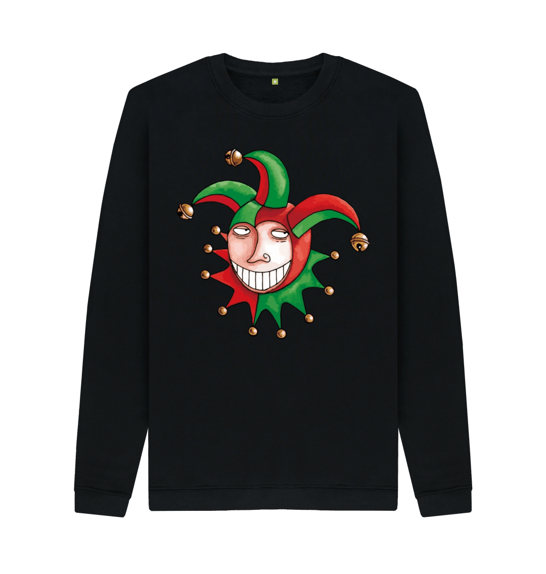 Black Printed Sweater Front