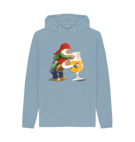 Stone Blue Printed Hoody Front