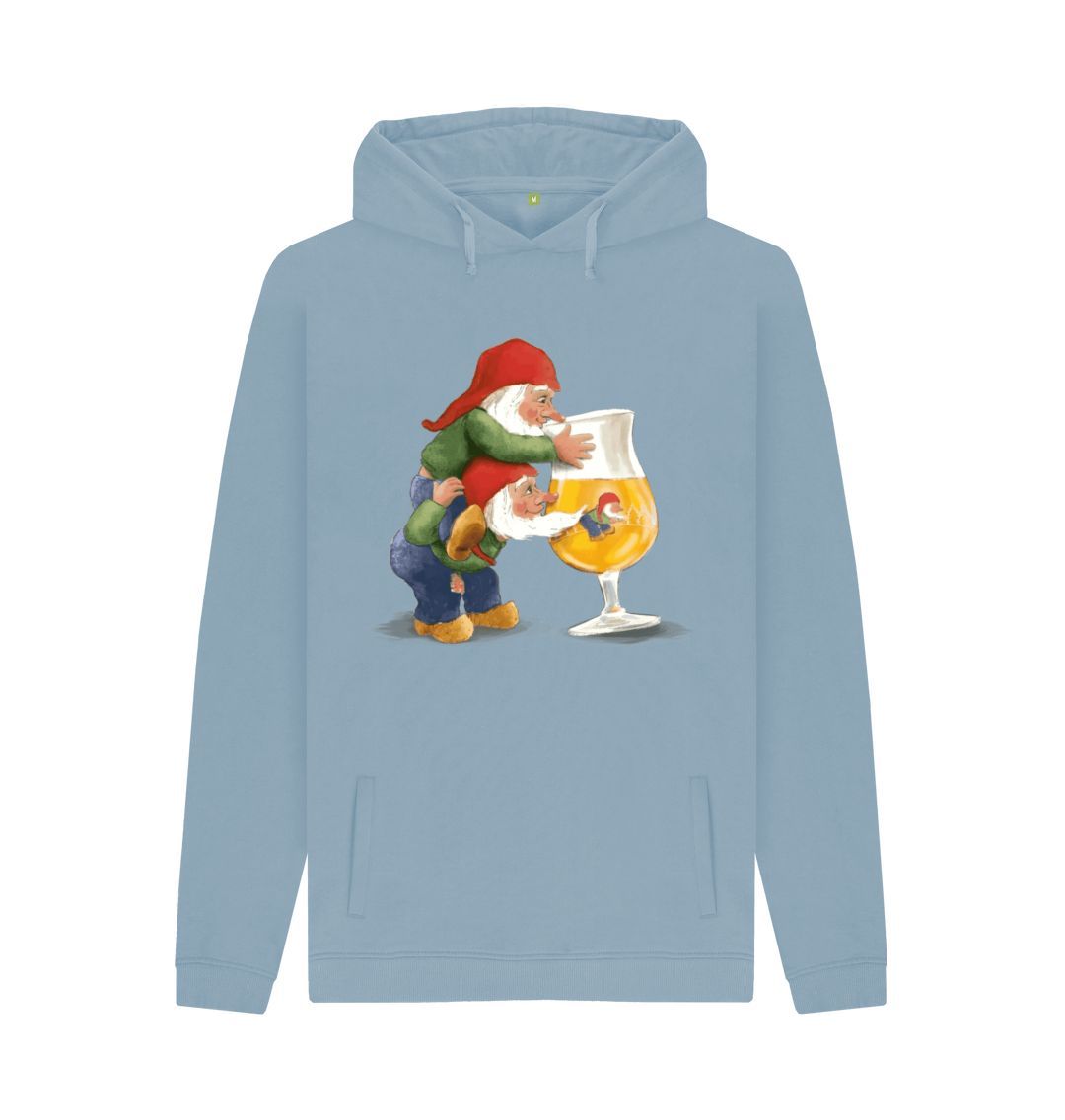 Stone Blue Gnomes Drinking La Chouffe Men's Pullover Hoodie
