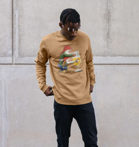 Gnomes Drinking La Chouffe Men's Crew Neck Sweater