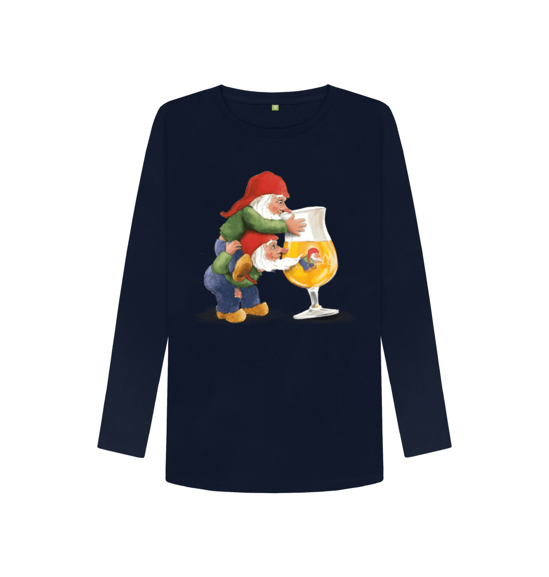 Navy Blue Printed Long Sleeve T Shirt Front